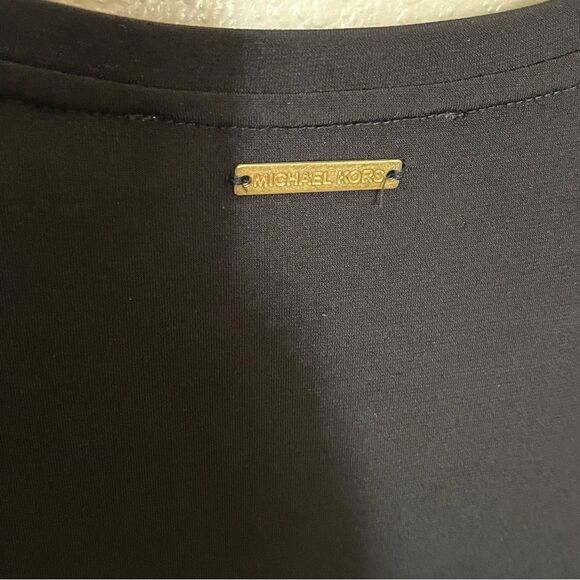 MICHAEL Michael Kors Black Knit Knee-Length Short Sleeve Shirt Dress Size Medium - Picture 8 of 8